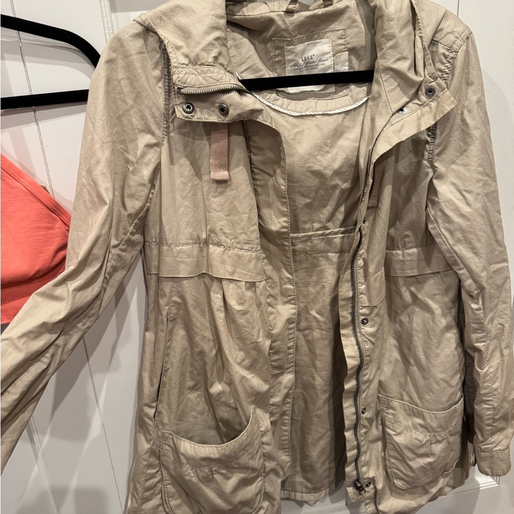 H&M Beige Hooded Utility Jacket